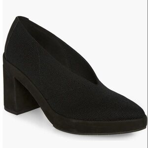Eileen Fisher Signy knit block heel pump shoes sz 9 black